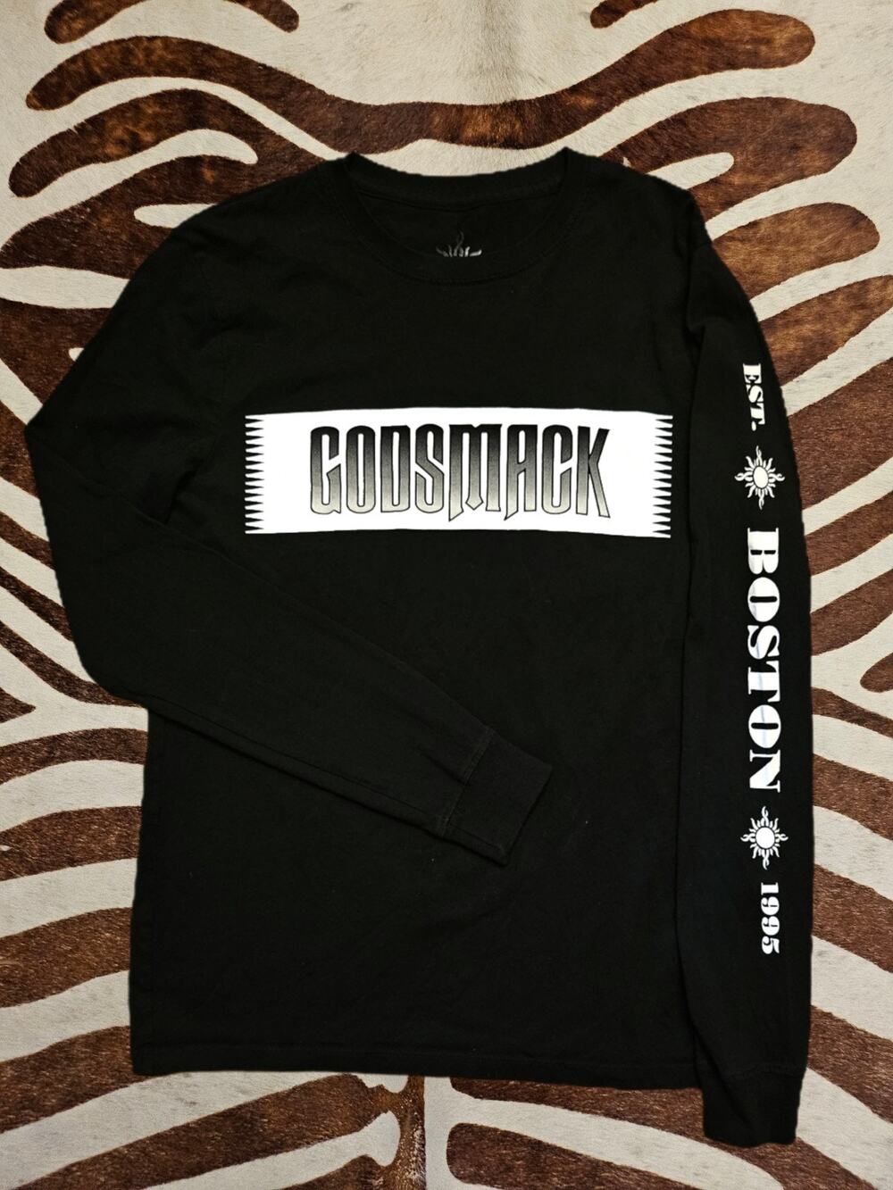 GODSMACK Boston 1995 Mens S Black Long Sleeve Graphic Print Shirt